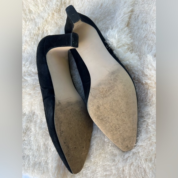 CARESSA EAST BLACK KID SUEDE EMBROIDERED SHOE SIZE 8 M - Picture 7 of 8